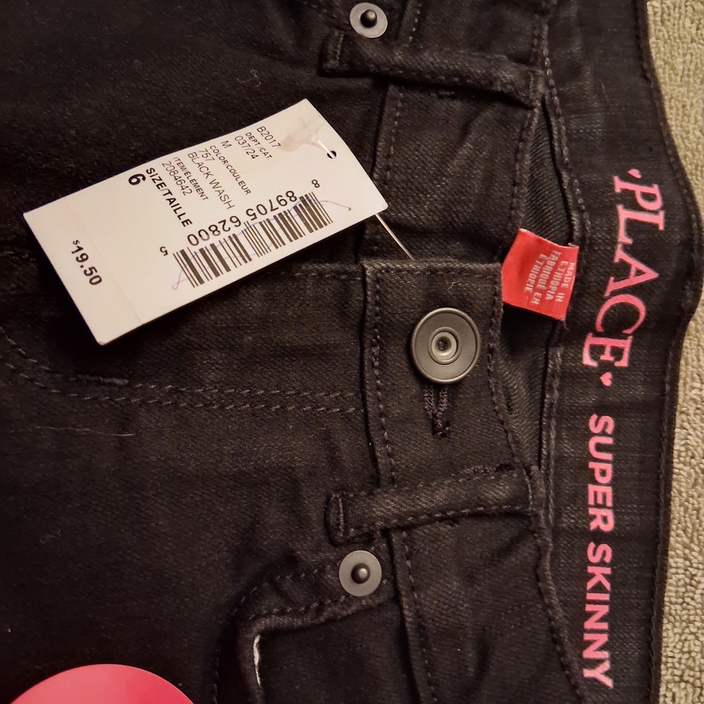 Place Women's Super Skinny Black Jeans